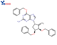 6-(Benzyloxy)-9-[(1S,3R,4S)-2-methylene-4-(phenylmethoxy)-3-[(phenylmethoxy)methyl]cyclopentyl]-9H-purine-2-amine
