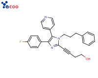 4-(4-氟苯基)-2-(4-羟基-1-丁炔)-1-(3-苯基丙基)-5-(4-吡啶基)咪唑
