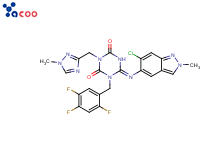 1,3,5-Triazine-2,4(1H,3H)-dione, 6-[(6-chloro-2-methyl-2H-indazol-5-yl)imino]dihydro-3-[(1-methyl-1H-1,2,4-triazol-3-yl)methyl]-1-[(2,4,5-trifluorophenyl)methyl]-, (6E)-
